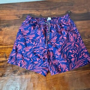 Perry Ellis Men's Red Leaf‎ Swim Trunks Size M Quick Dry Beach Shorts
